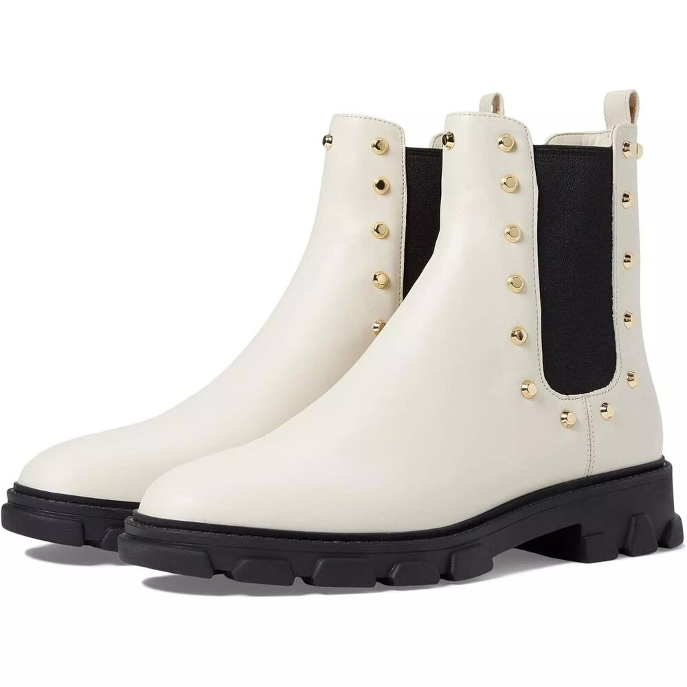 Michael Kors Ridley Astor Stud Leather Boot Natural, White Size 10M - Picture 4 of 5